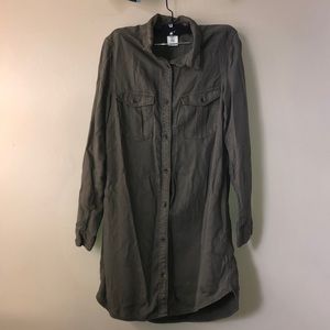 Olive Green Button-up Dress